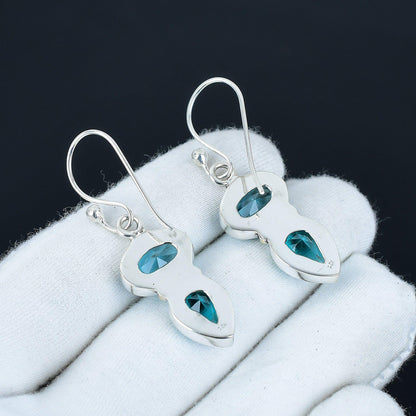 Swiss Blue Topaz Gemstone Earrings