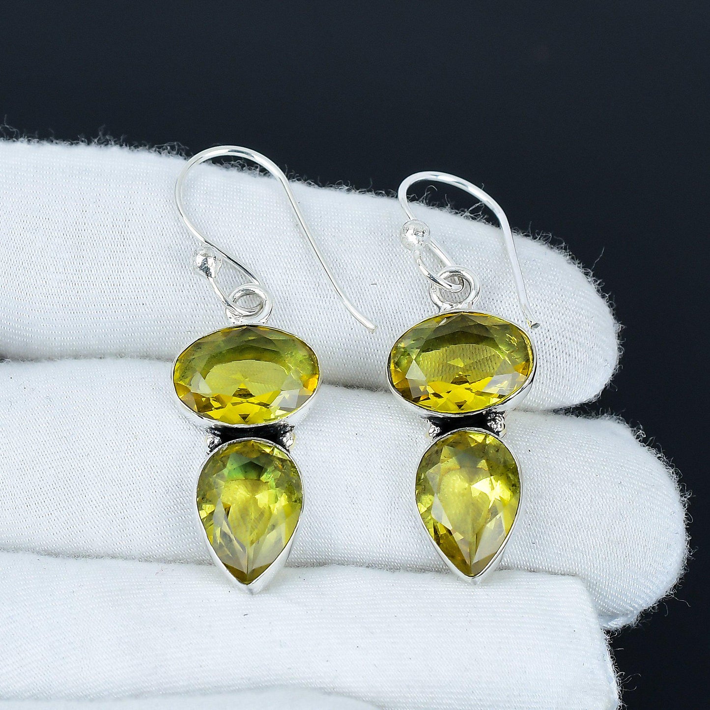 Yellow Citrine Gemstone Earrings