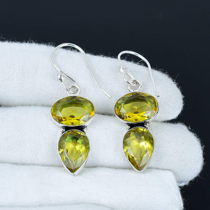 Yellow Citrine Gemstone Earrings