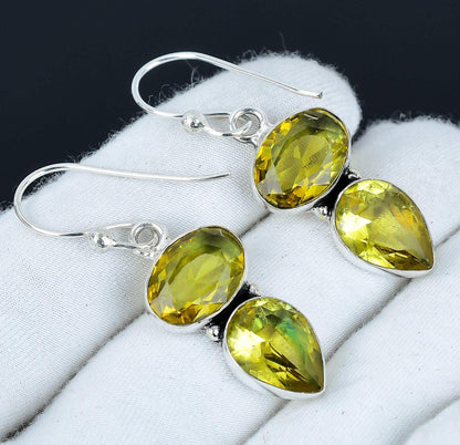 Yellow Citrine Gemstone Earrings