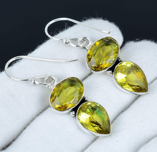 Yellow Citrine Gemstone Earrings