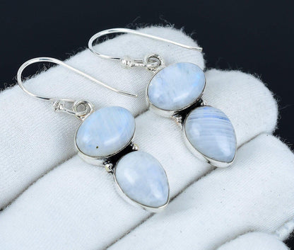 Rainbow Moonstone Gemstone Earrings