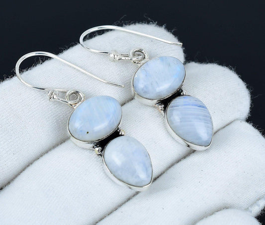 Rainbow Moonstone Gemstone Earrings