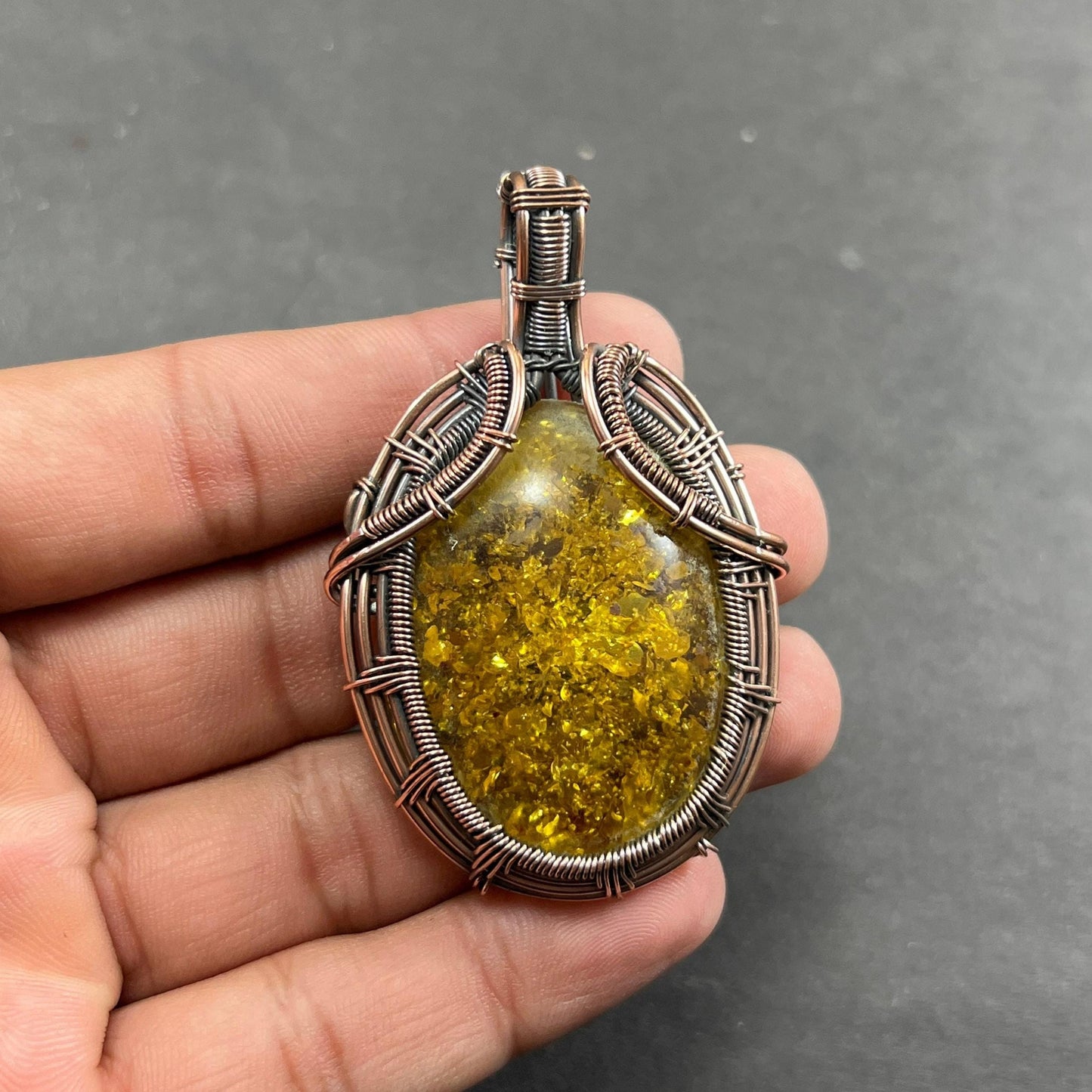 Golden Amber Gemstone Pendant