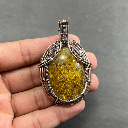 Golden Amber Gemstone Pendant