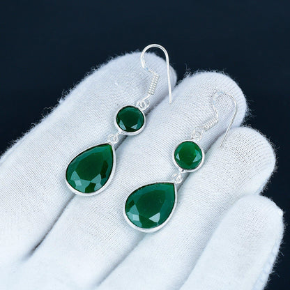 Green Emerald Gemstone Earrings