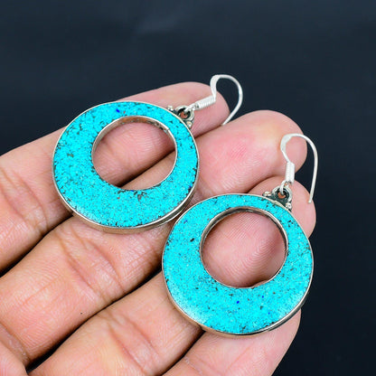 Turquoise Gemstone 925 Silver Earrings