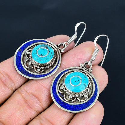 Turquoise & Lapis Lazuli Gemstone Earrings