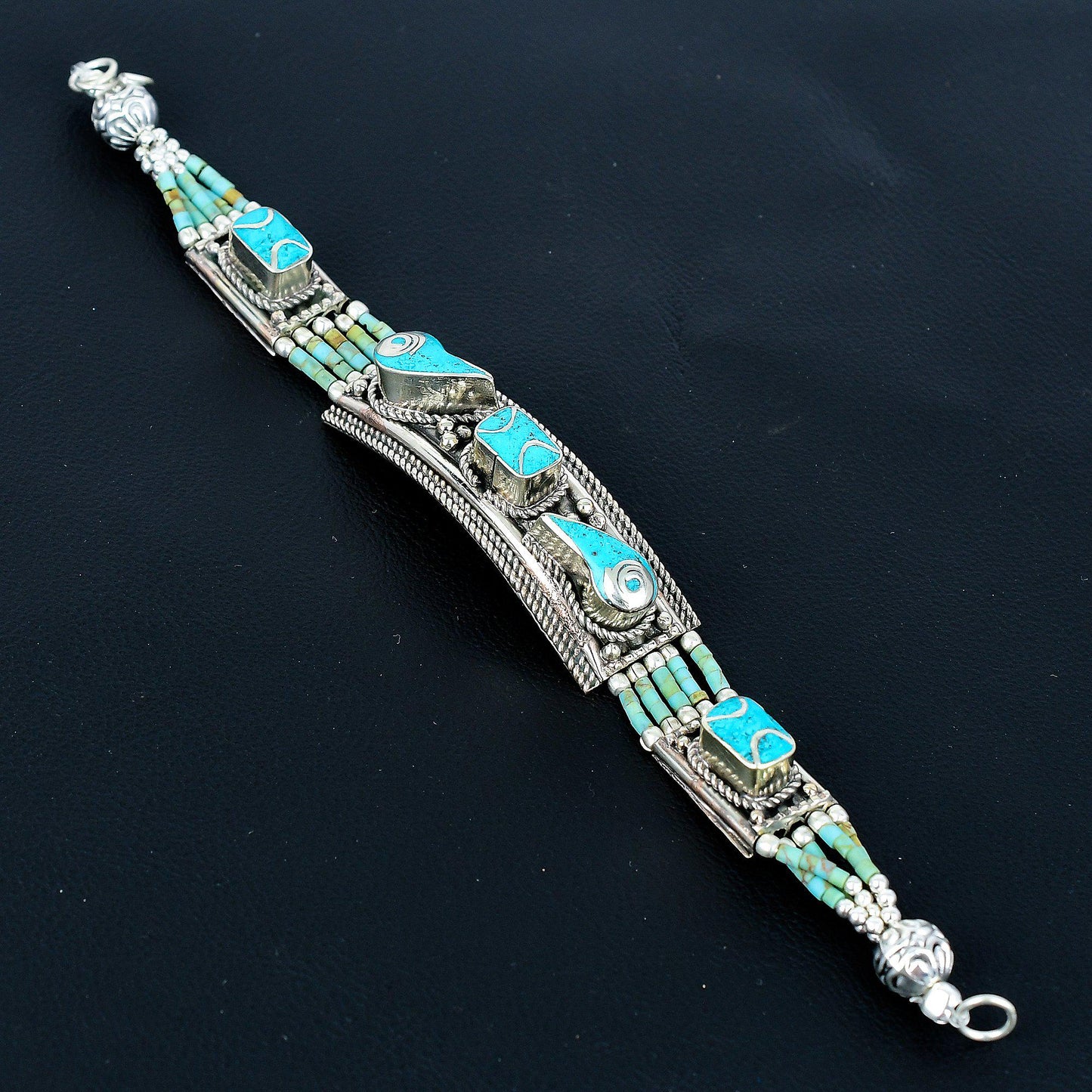 Turquoise Gemstone 925 Sterling Silver Bracelet
