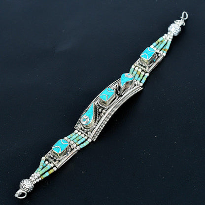 Turquoise Gemstone 925 Sterling Silver Bracelet