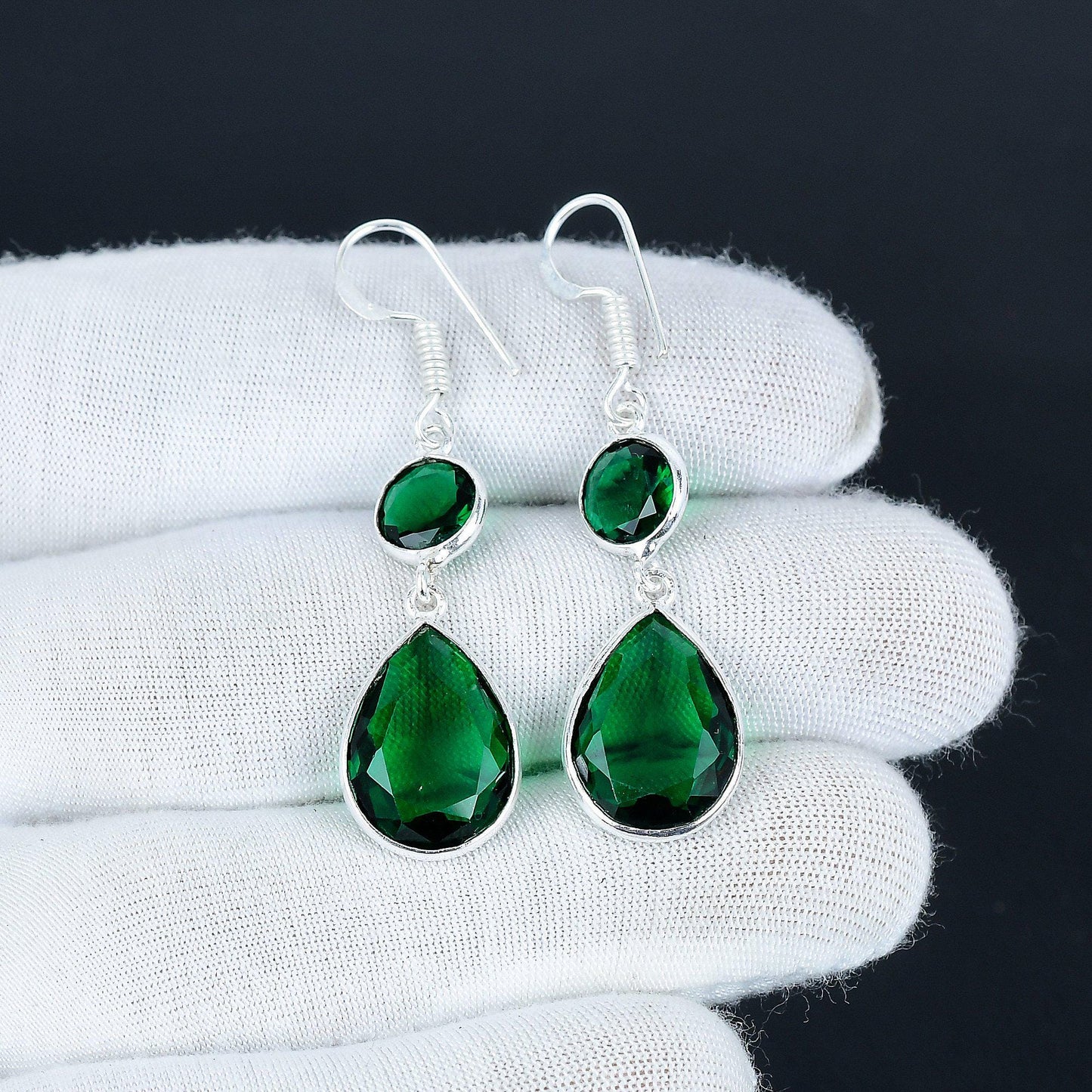 Green Tourmaline Sterling Silver Earrings