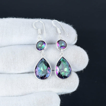 Rainbow Mystic Topaz Gemstone Earrings