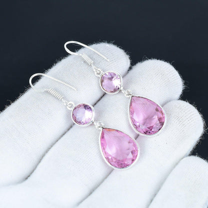 Pink Kunzite Sterling Silver Earrings