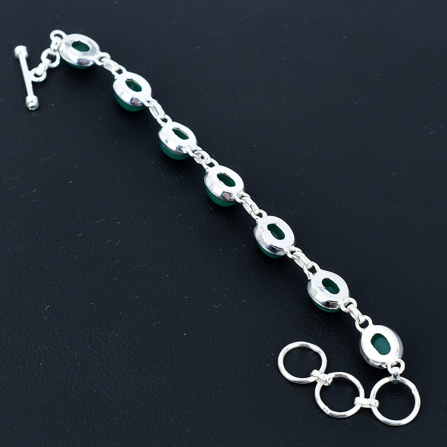 Green Onyx Sterling Silver Bracelet