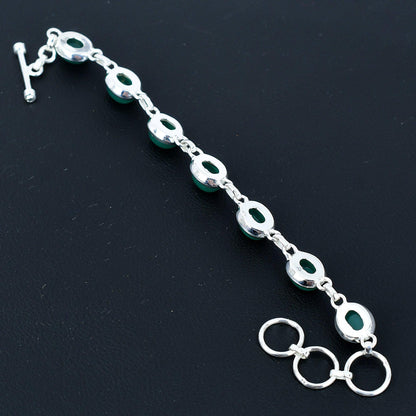 Green Onyx Sterling Silver Bracelet
