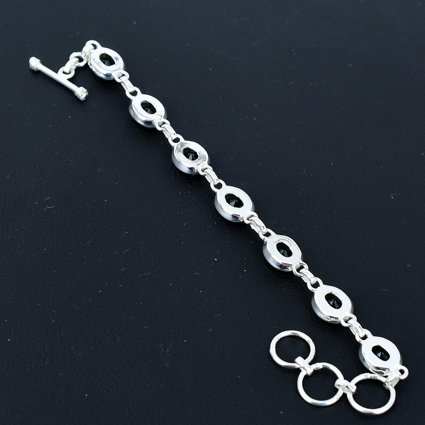 Green Apatite 925 Sterling Silver Bracelet