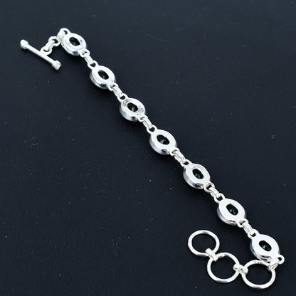 Green Apatite 925 Sterling Silver Bracelet