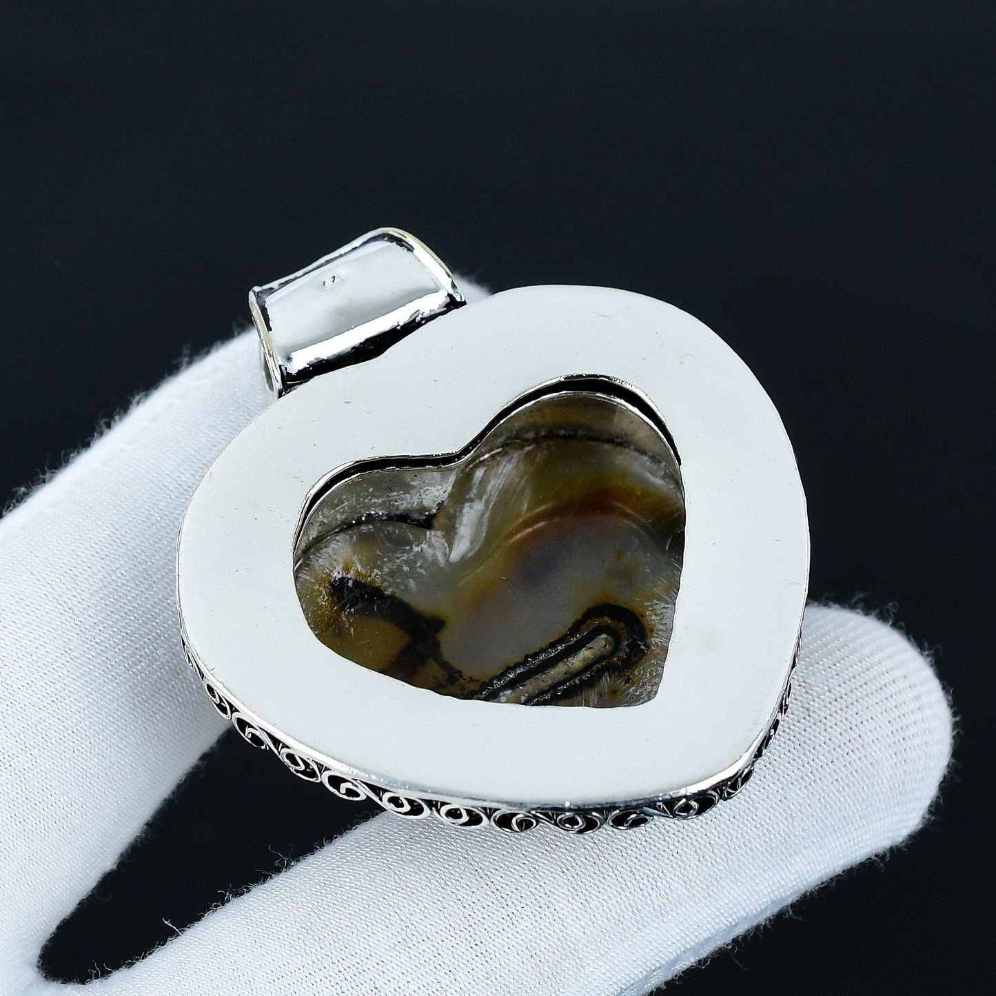 Green Montana Agate Heart Pendant