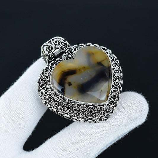 Green Montana Agate Heart Pendant