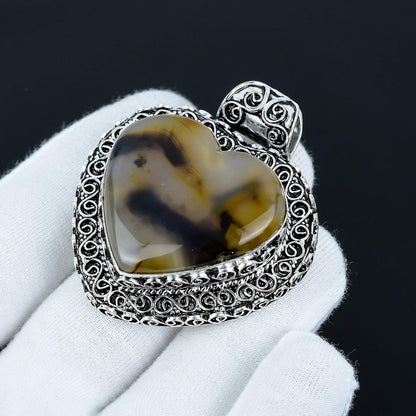 Green Montana Agate Heart Pendant