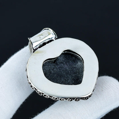 Blue-Green Abalone Shell Heart Pendant
