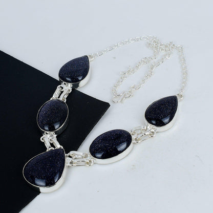 Blue Sunstone Gemestone Necklace