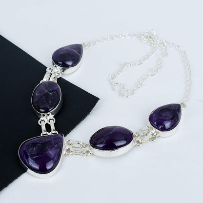 Purple Amethyst Sterling Silver Necklace