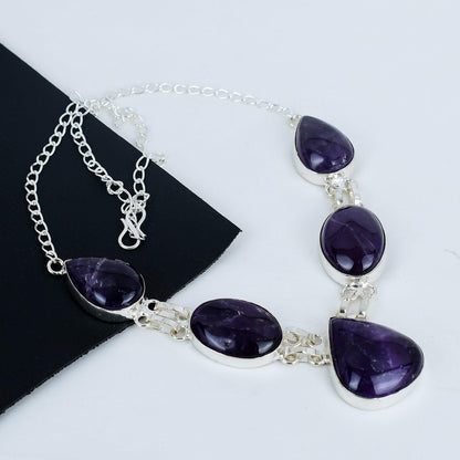 Purple Amethyst Sterling Silver Necklace