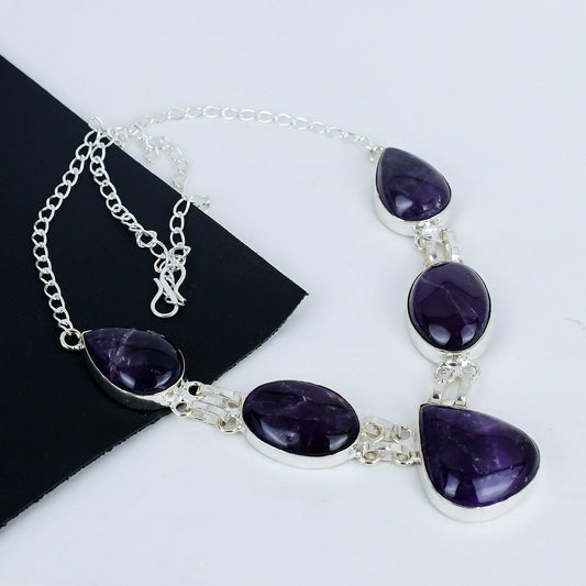 Purple Amethyst Sterling Silver Necklace