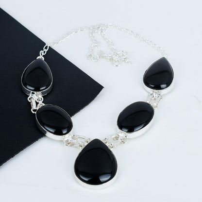 Black Onyx Sterling Silver Necklace