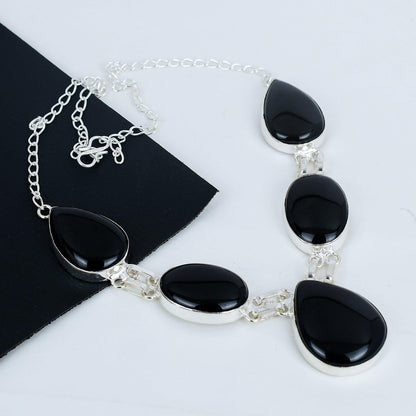 Black Onyx Sterling Silver Necklace