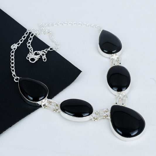 Black Onyx Sterling Silver Necklace