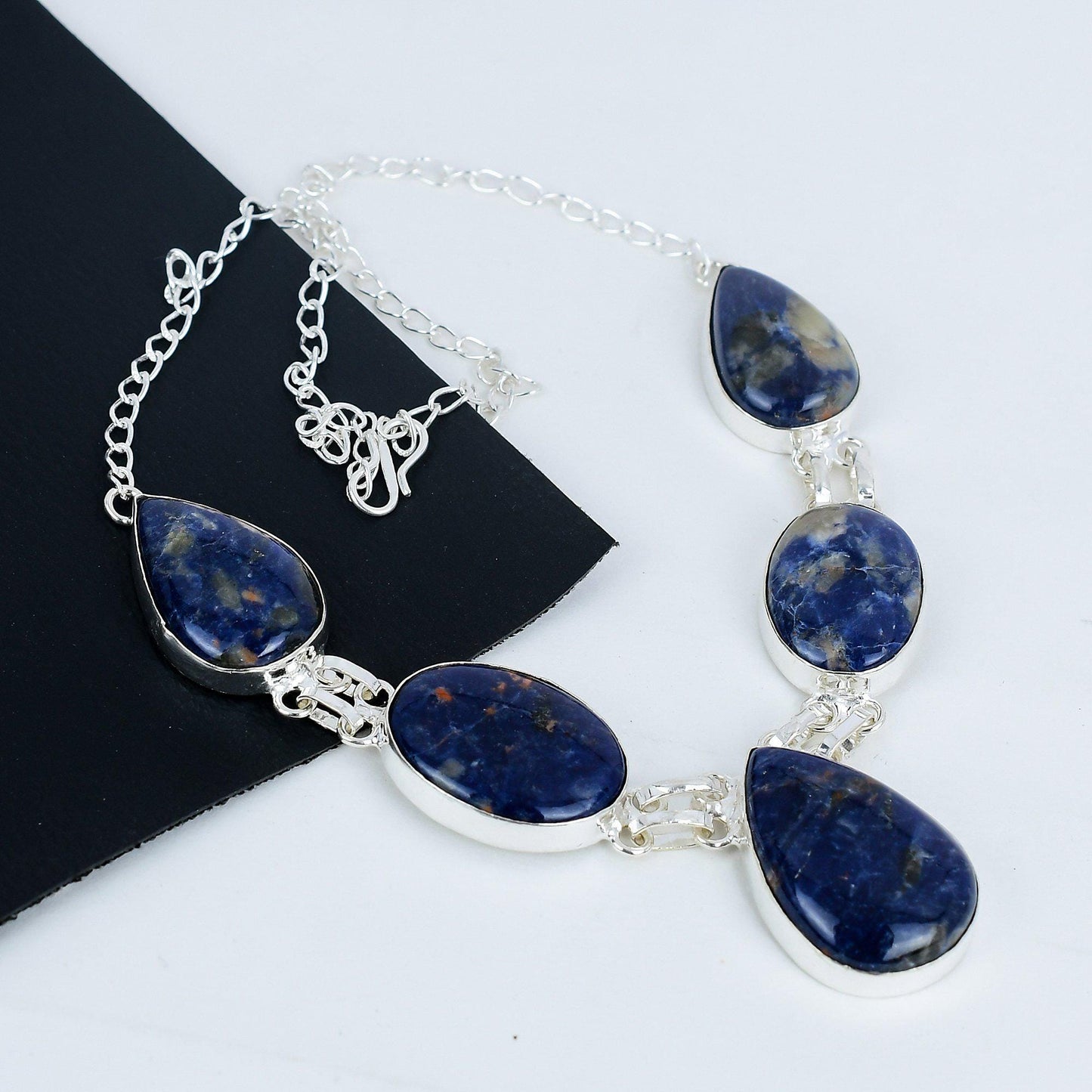 Blue Sodalite Sterling Silver Necklace
