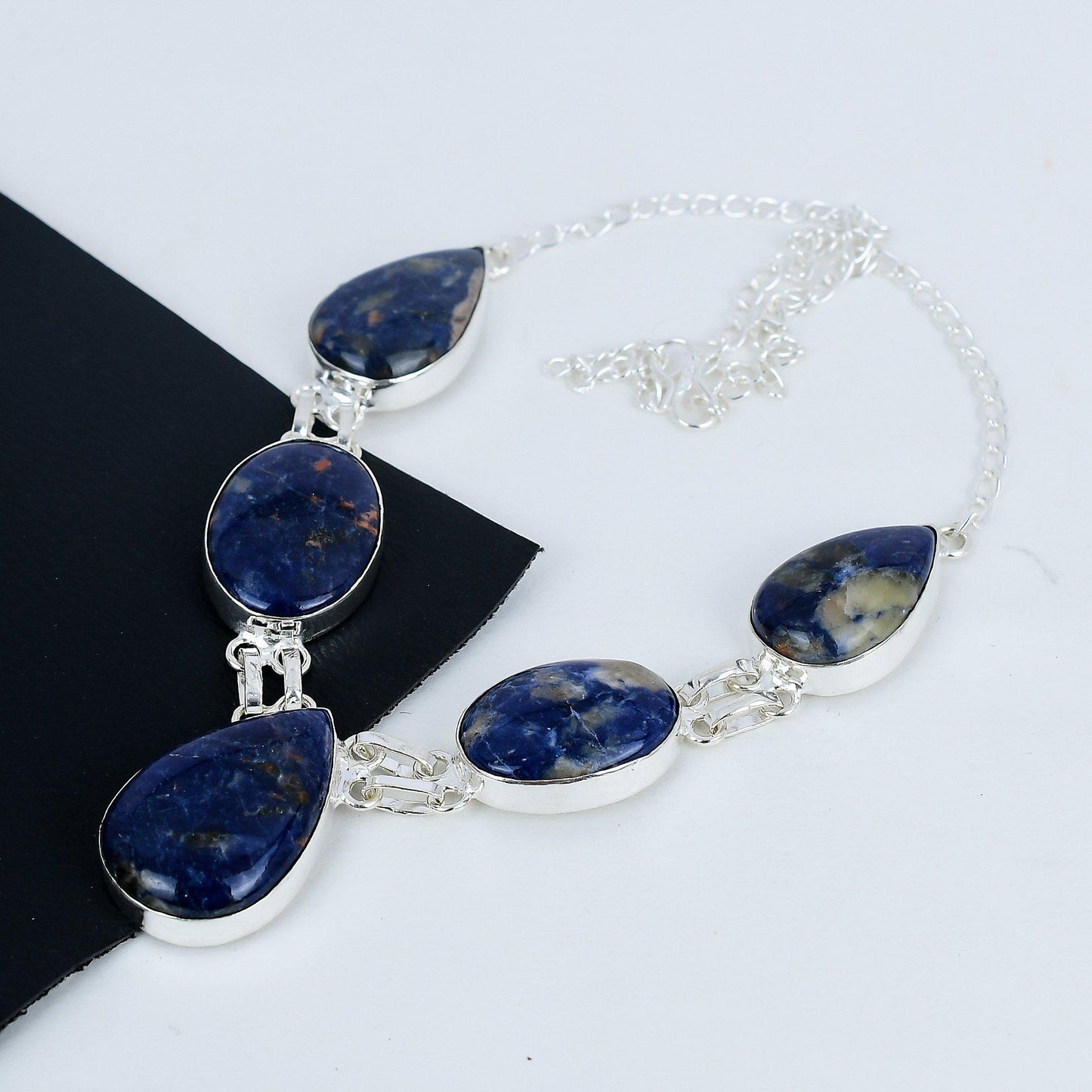 Blue Sodalite Sterling Silver Necklace