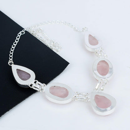 Rose Quartz Sterling Silver Necklace