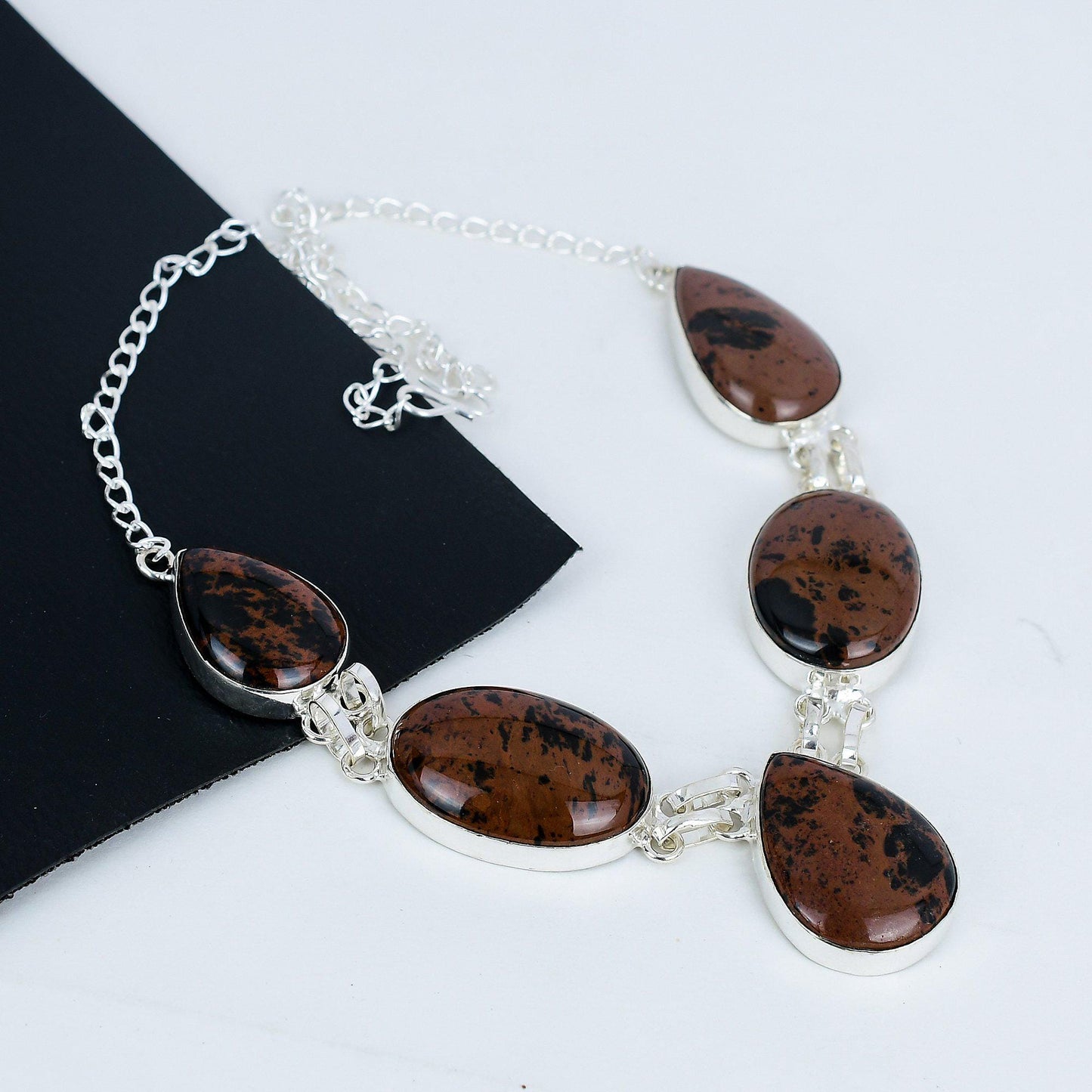 Mahogany Obsidian Sterling Silver Necklace