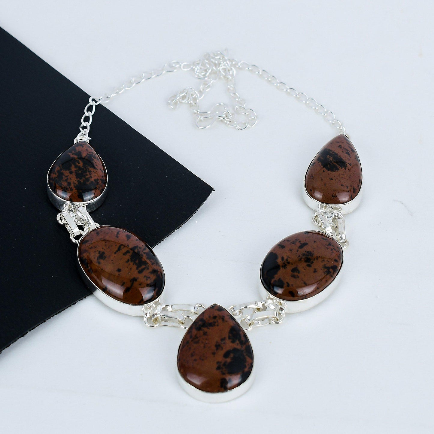 Mahogany Obsidian Sterling Silver Necklace