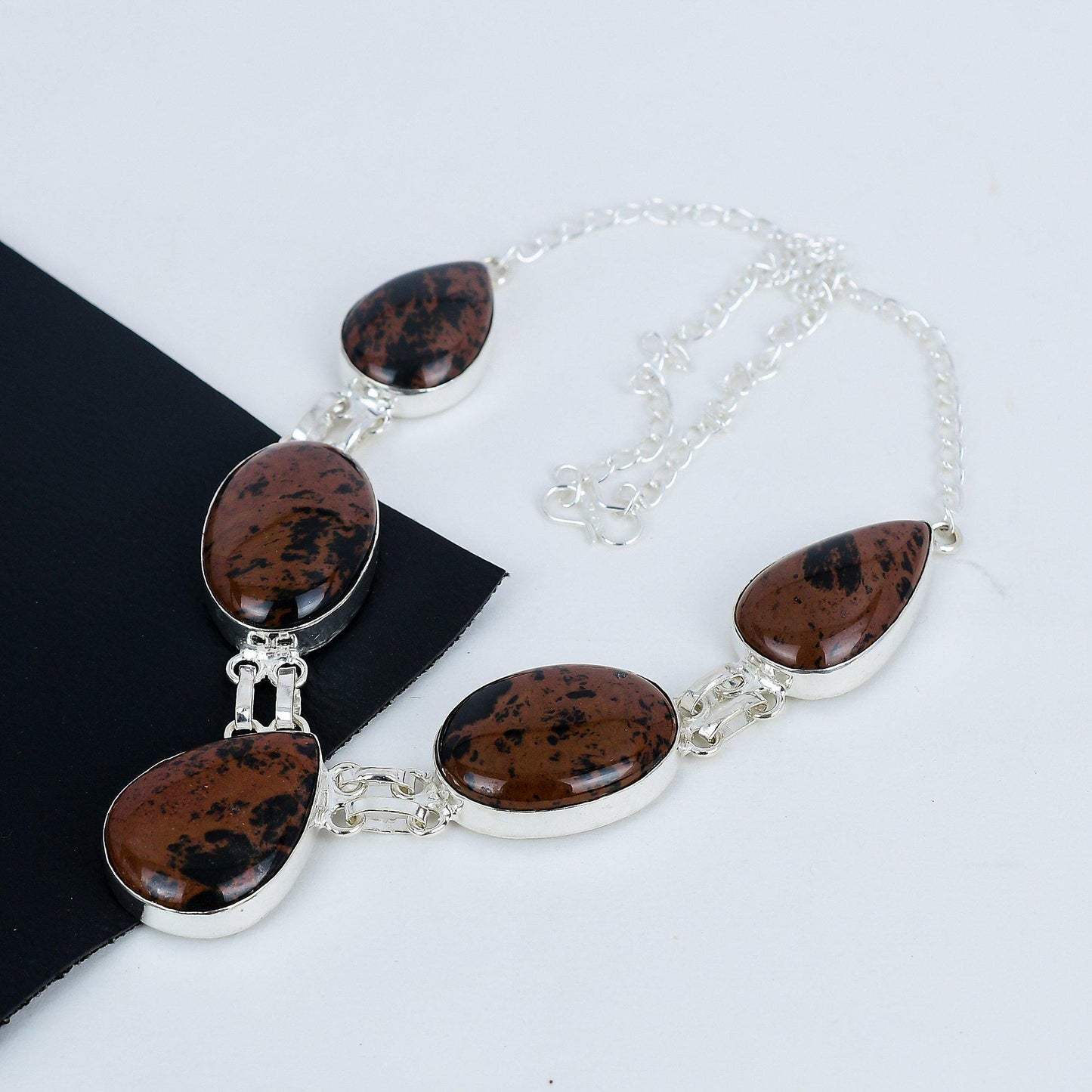 Mahogany Obsidian Sterling Silver Necklace