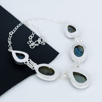 Blue Labradorite Gemstone Necklace