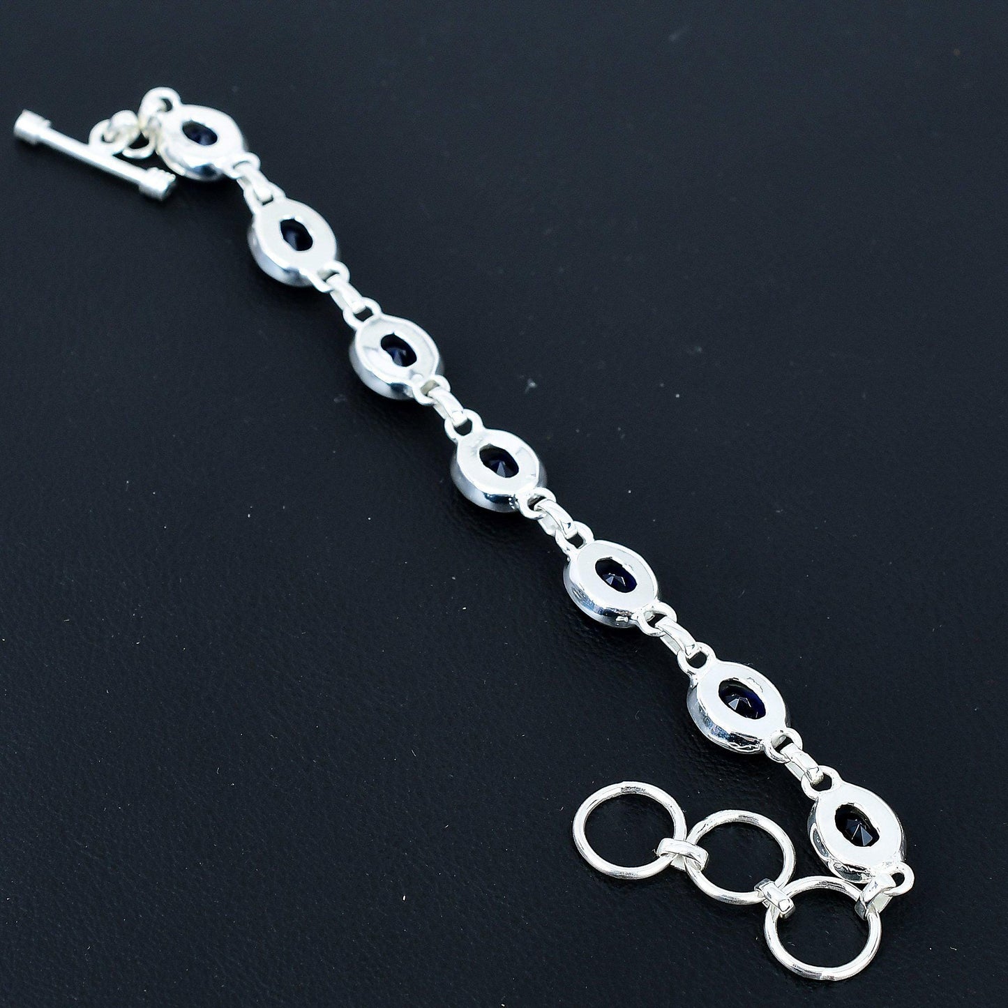 Blue Sapphire Sterling Silver Bracelet
