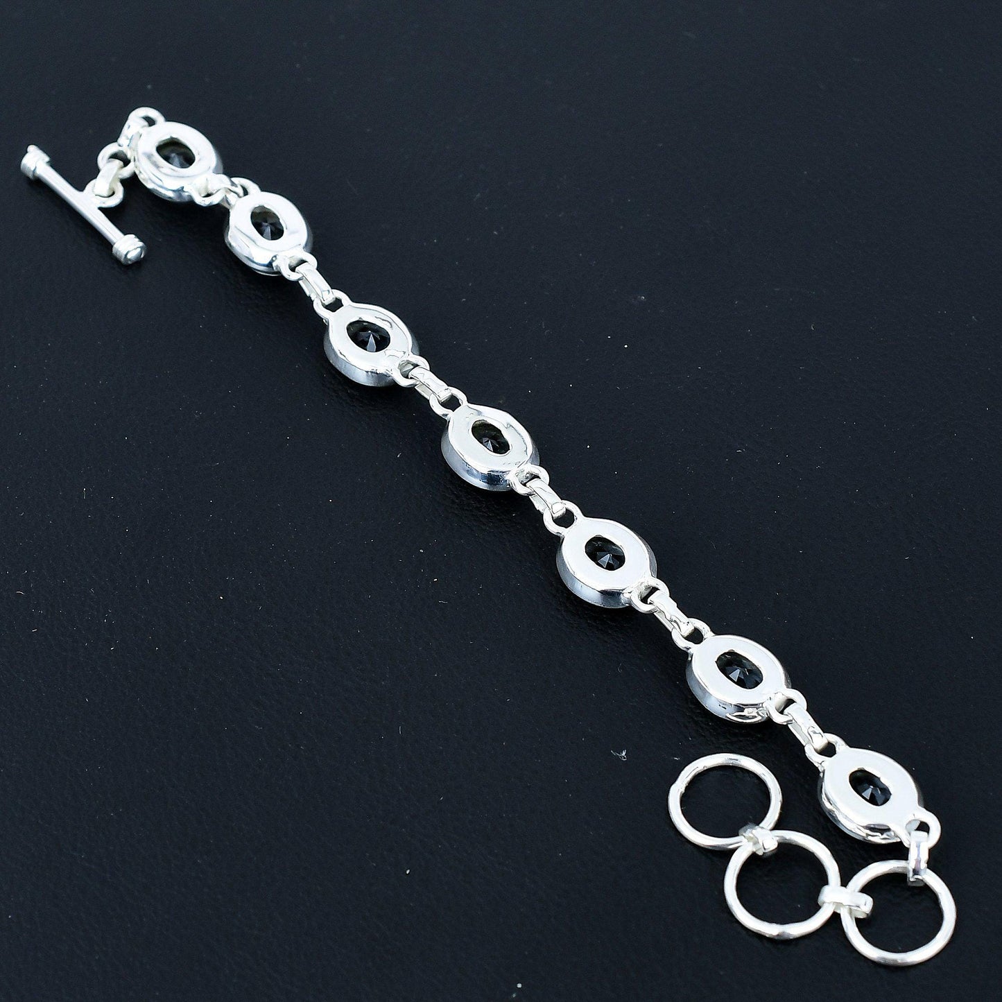 White Topaz Adjustable Sterling Silver Bracelet