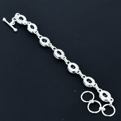 White Topaz Adjustable Sterling Silver Bracelet