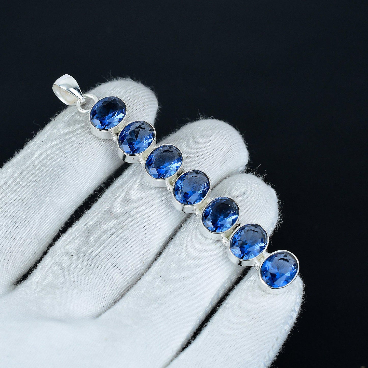 Blue Amethyst Birthstone Pendant
