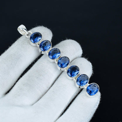 Blue Amethyst Birthstone Pendant