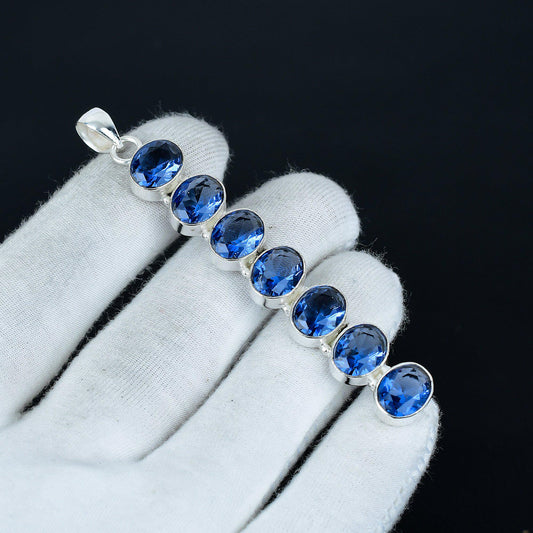 Blue Amethyst Birthstone Pendant