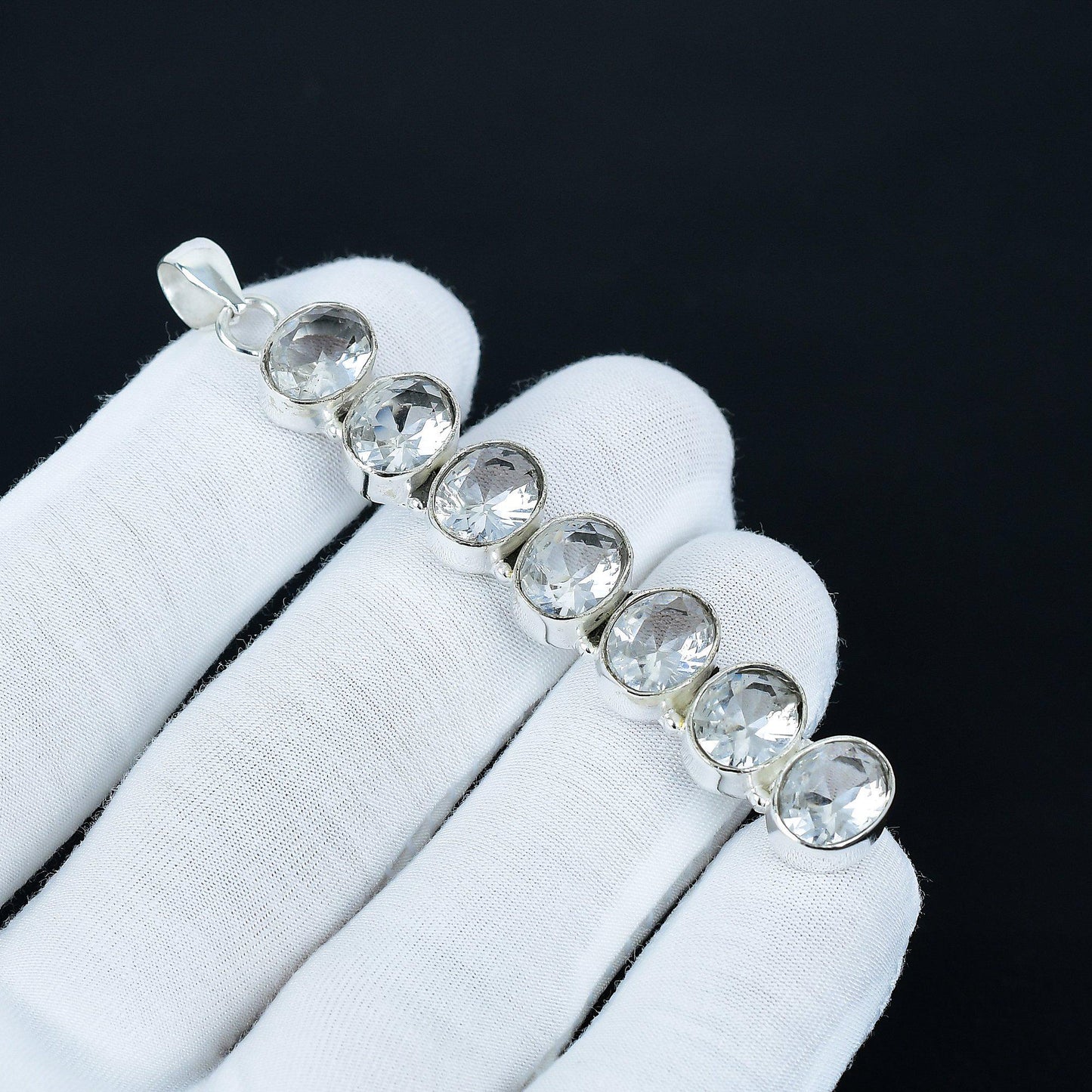 White Topaz Gemstone Pendant