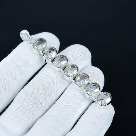 White Topaz Gemstone Pendant