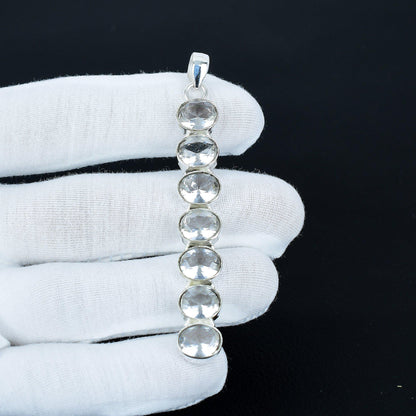 White Topaz Gemstone Pendant