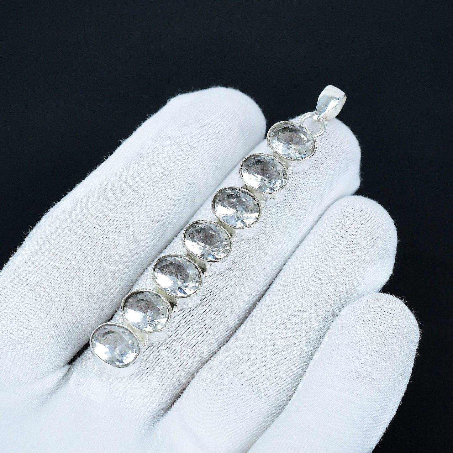 White Topaz Gemstone Pendant