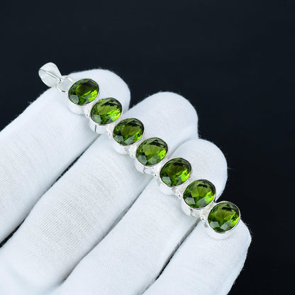 Green Peridot 925 Silver Pendant